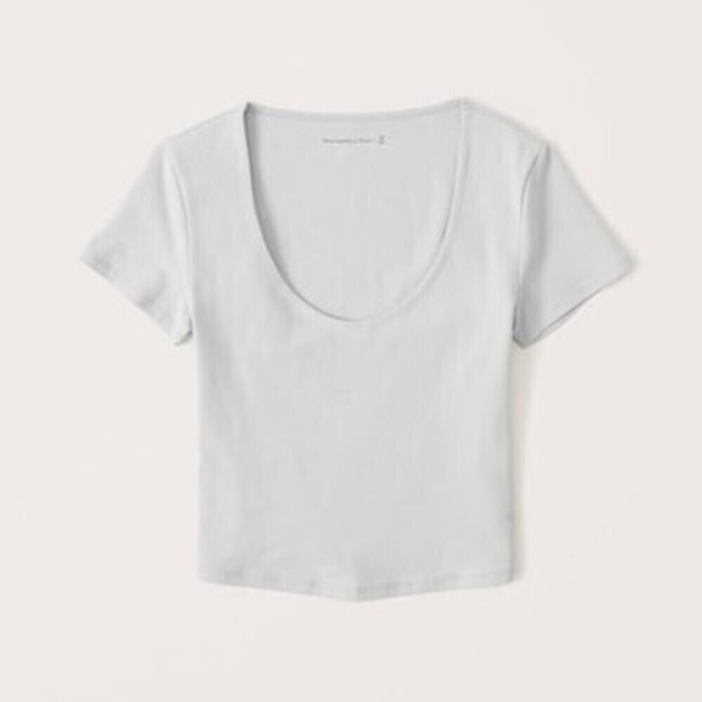 Abercrombie &Fitch Cotton Seamless Fabric Scoopneck Tee